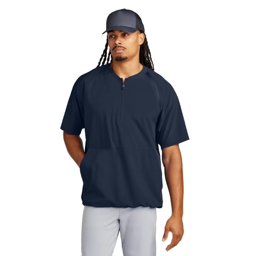 NWT Champro Navy Blue Short Sleeve Quarter Zip Batting Jacket Mens Small